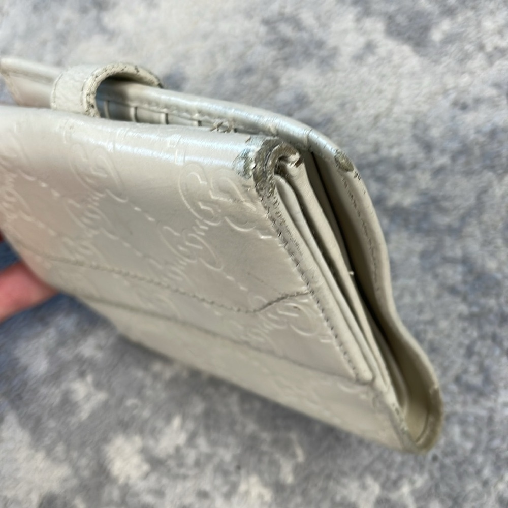 Gucci Guccissima Leather GG Logo Compact Bifold Wallet Piston Jackie Ivory - Picture 6 of 17